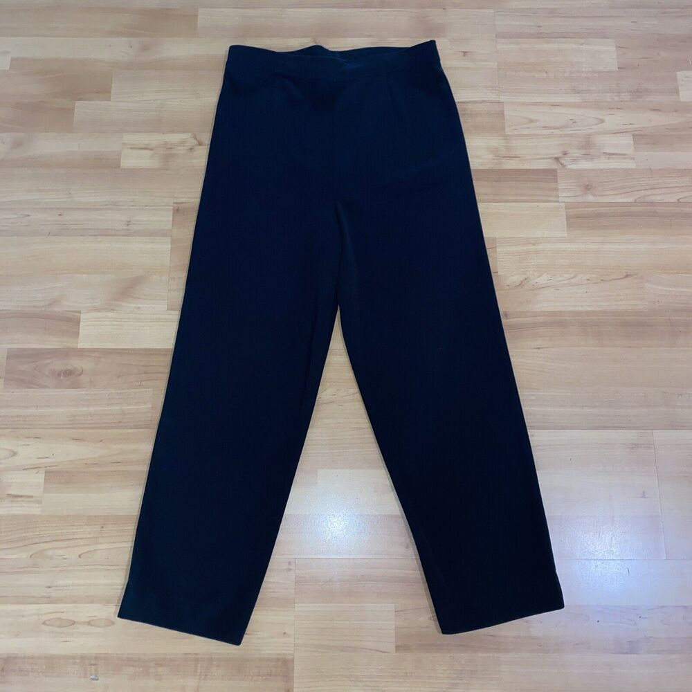 Exclusively MISOOK Black Dress Pants Straight Leg Black Acrylic‎ Pull On -Size M
